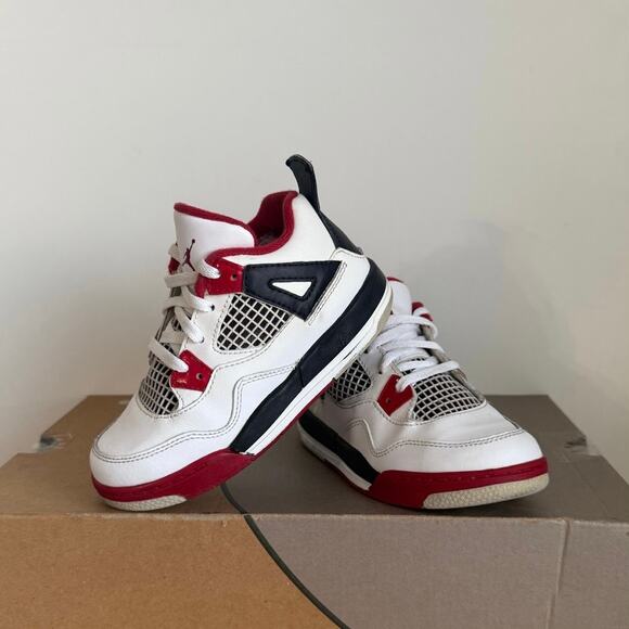 2012 Nike Air Jordan 4 ‘Fire Red’ Toddler Sneakers SZ 9 C - Picture 1 of 12